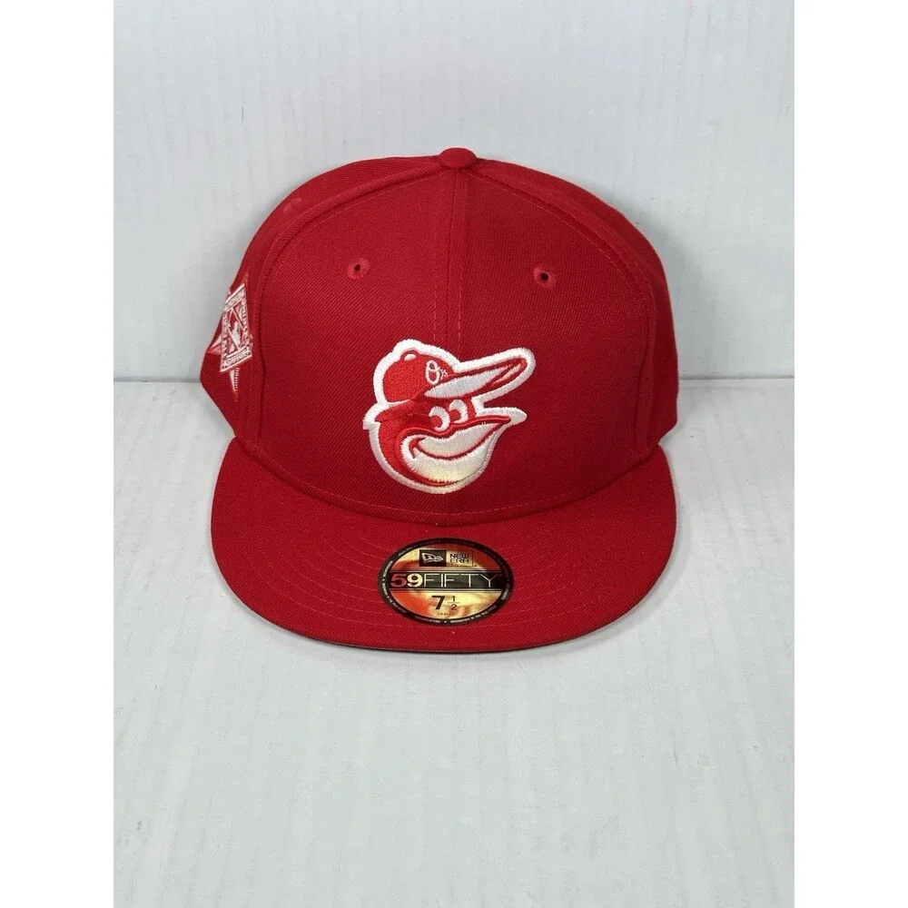 New Era Baltimore Orioles 59FIFTY Fitted MLB Hat Cap Side Patch Size 7 1/2 NWT